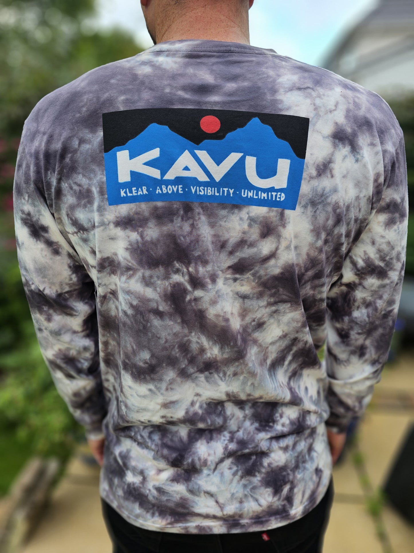 Mens KAVU Long Sleeve Smoke Tie Dye T-Shirt/Top - M/Medium