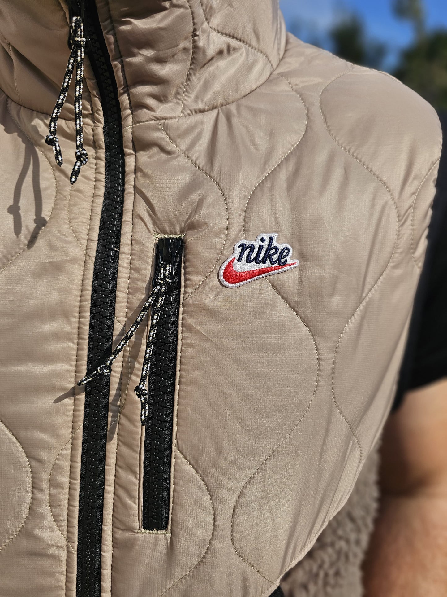Nike Heritage Sherpa Fleece Body Warmer/Gillet/Sleeveless Full Zip Jacket - M/Medium - Streetwear