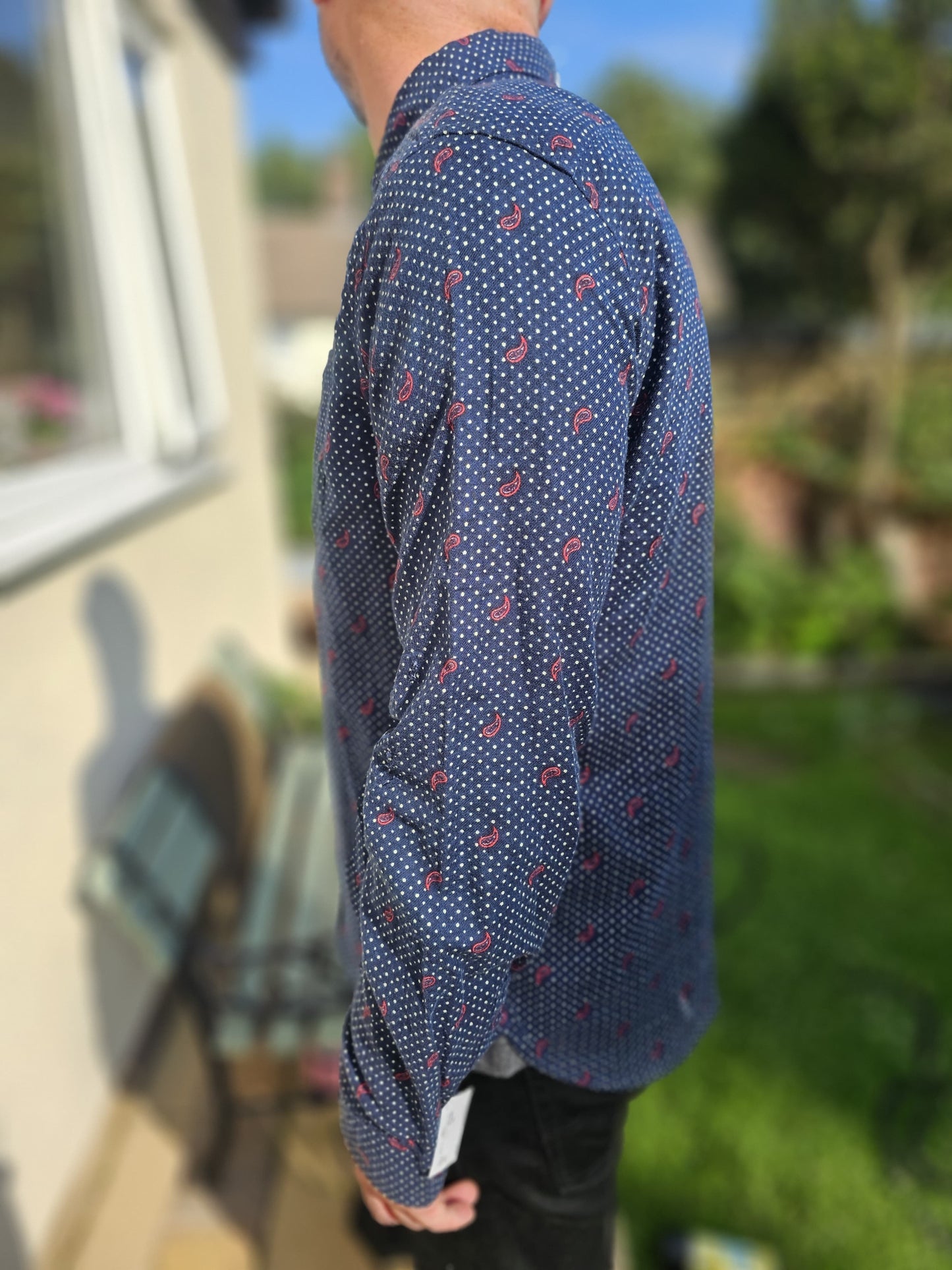 Dstruct Mens Smart Casual Long Sleeve Button Up Patterned Shirt - XL/Extra Large