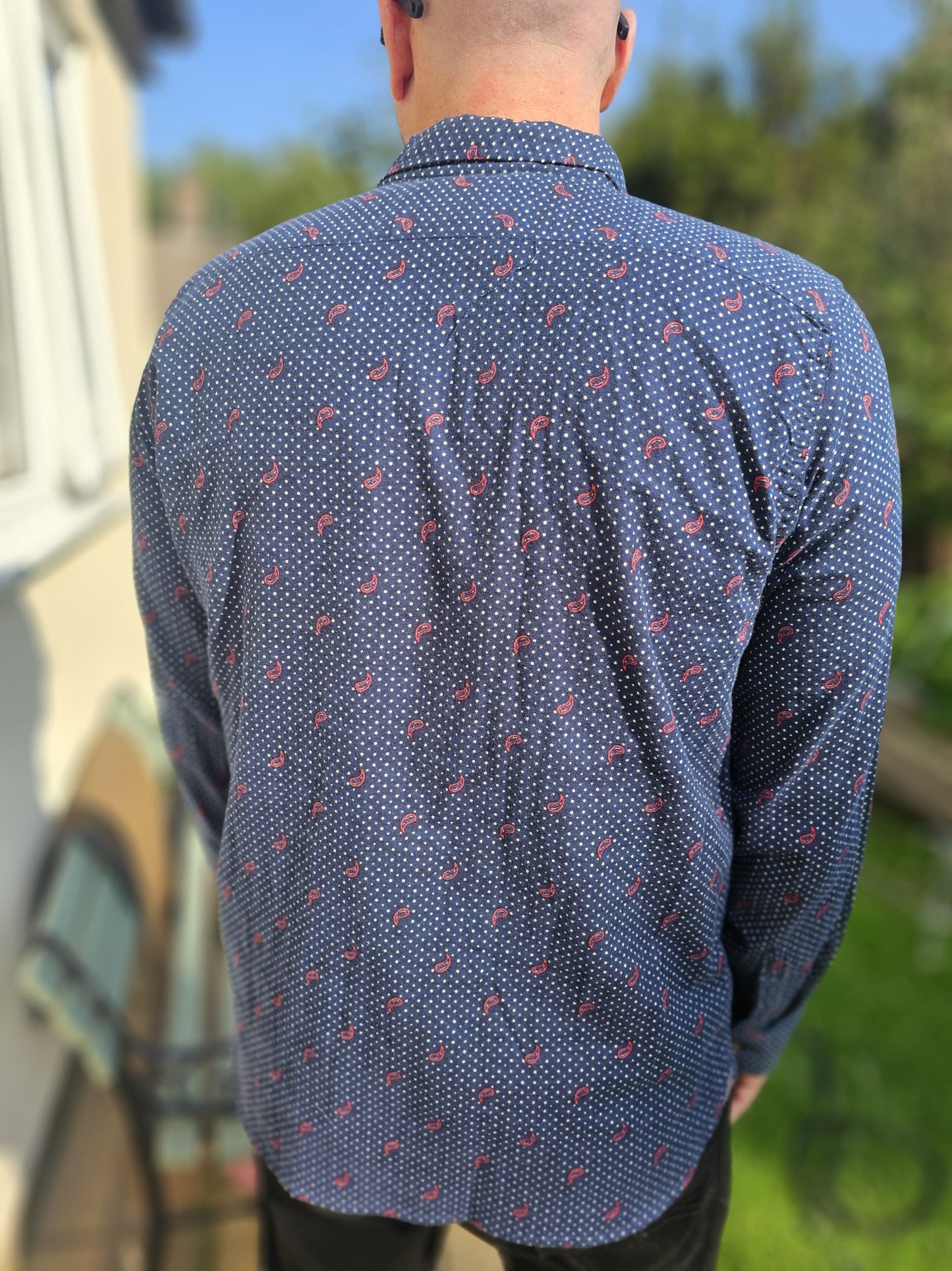 Dstruct Mens Smart Casual Long Sleeve Button Up Patterned Shirt - XL/Extra Large
