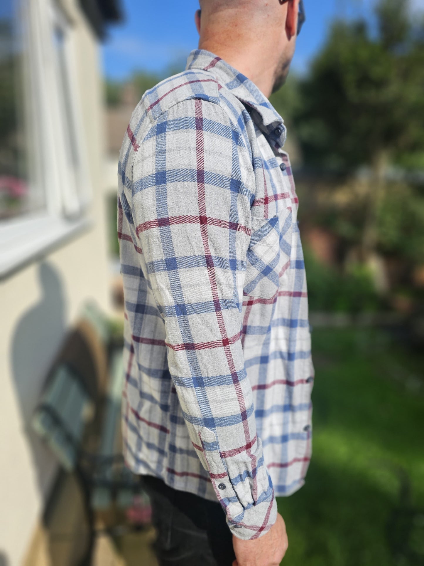 Mens Quiksilver Long Sleeve Modern Fit Button Up Check Shirt - M/Medium