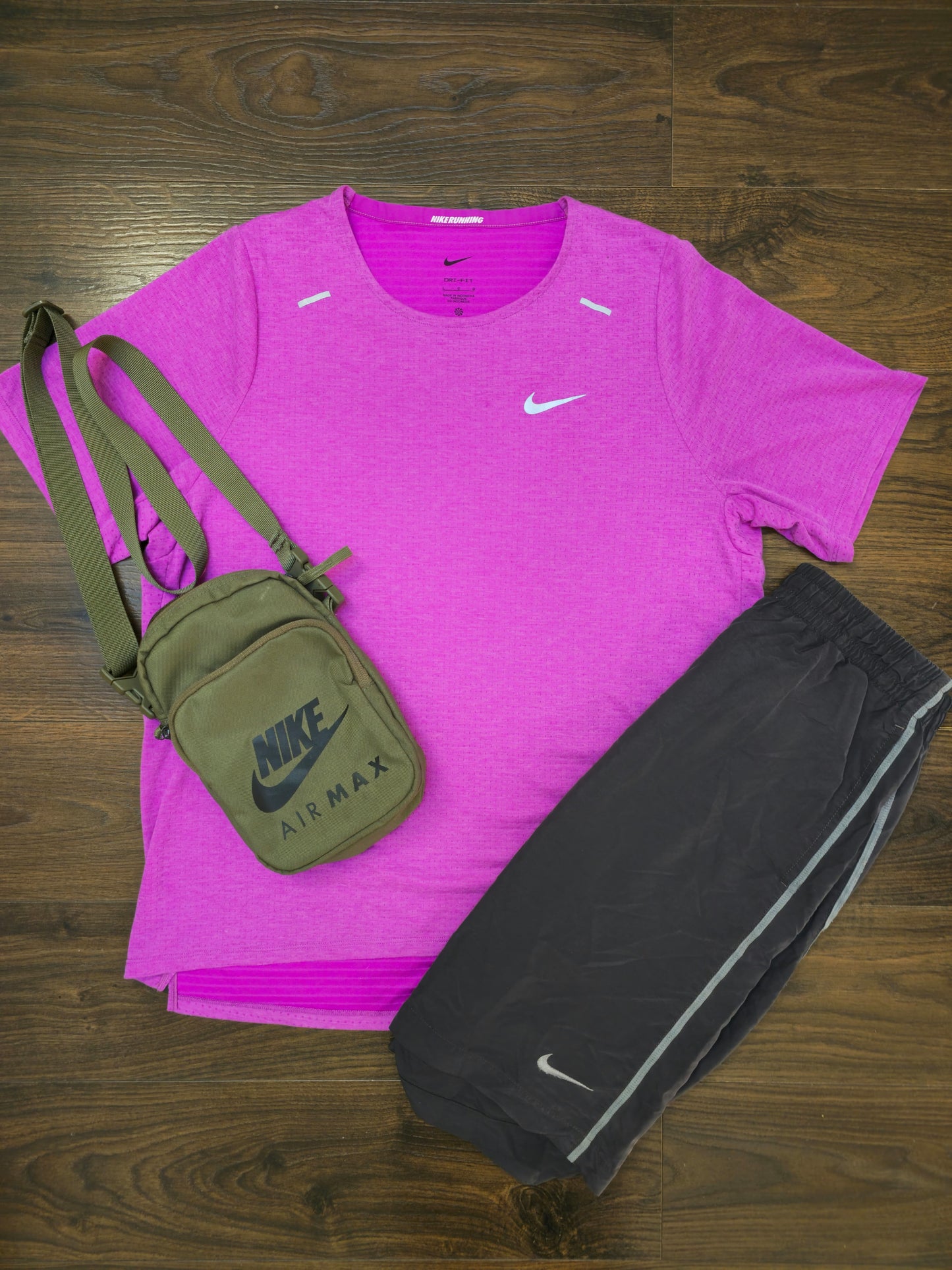 Nike/Air Max/Carharrt Activewear SET Shorts Short Sleeve T-Shirt Cap Shoulder Bag - L/Large