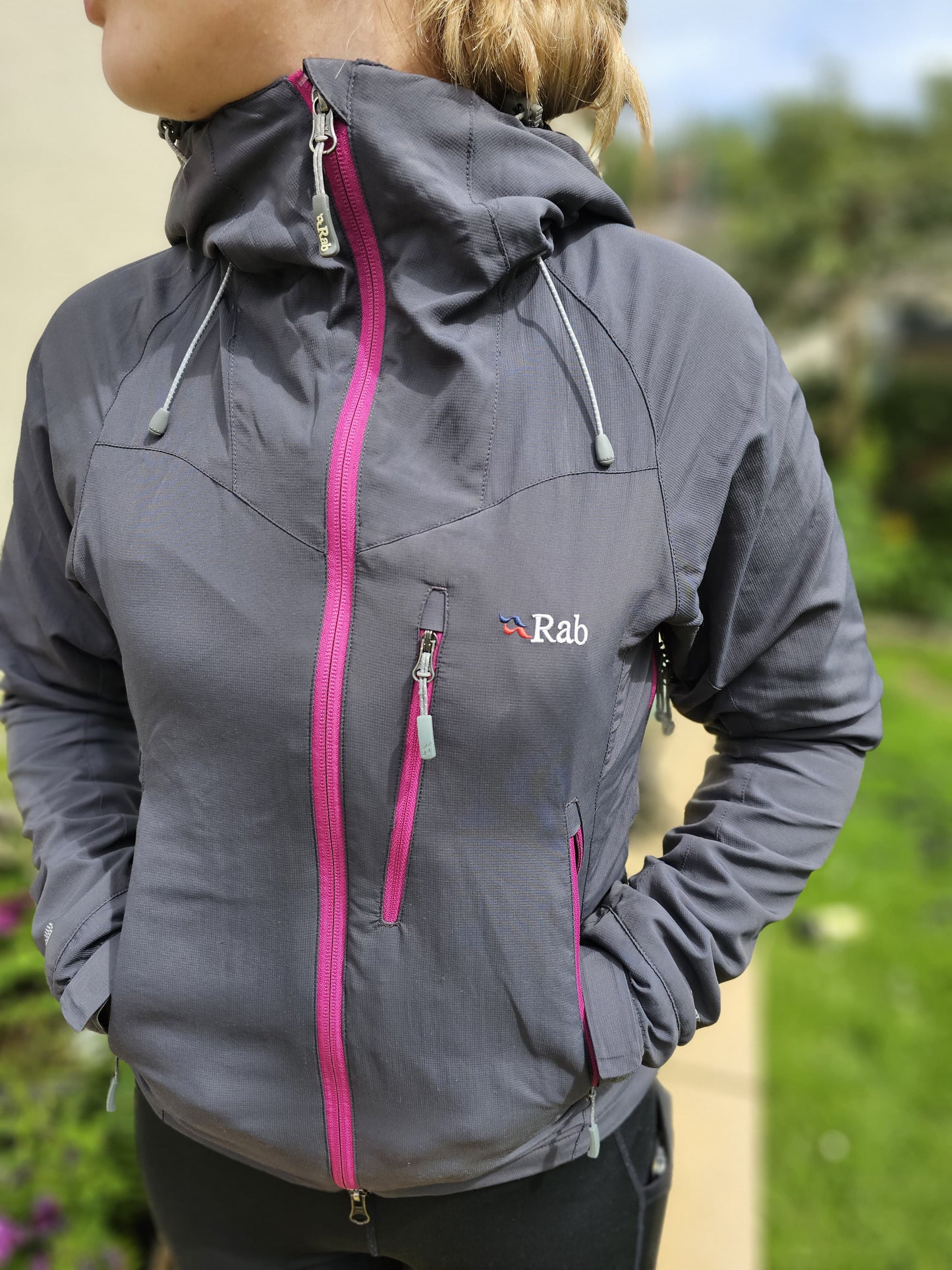 Rab Vapour-Rise Pertex Equilibrium Full Zip Hooded Soft Shell Jacket - UK 8