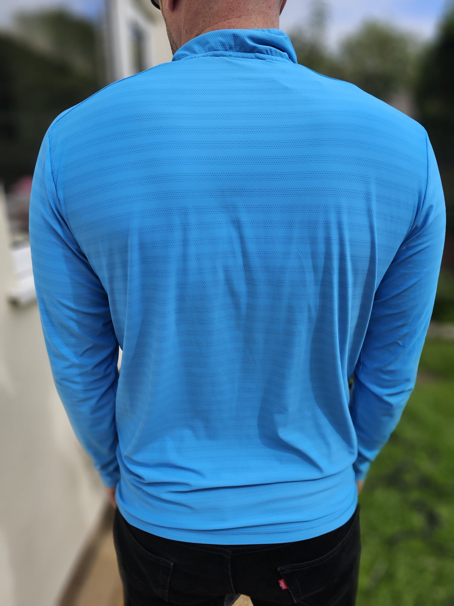 Montirex 1/4 Zip Long Sleeve Pullover Blue Top - L/Large