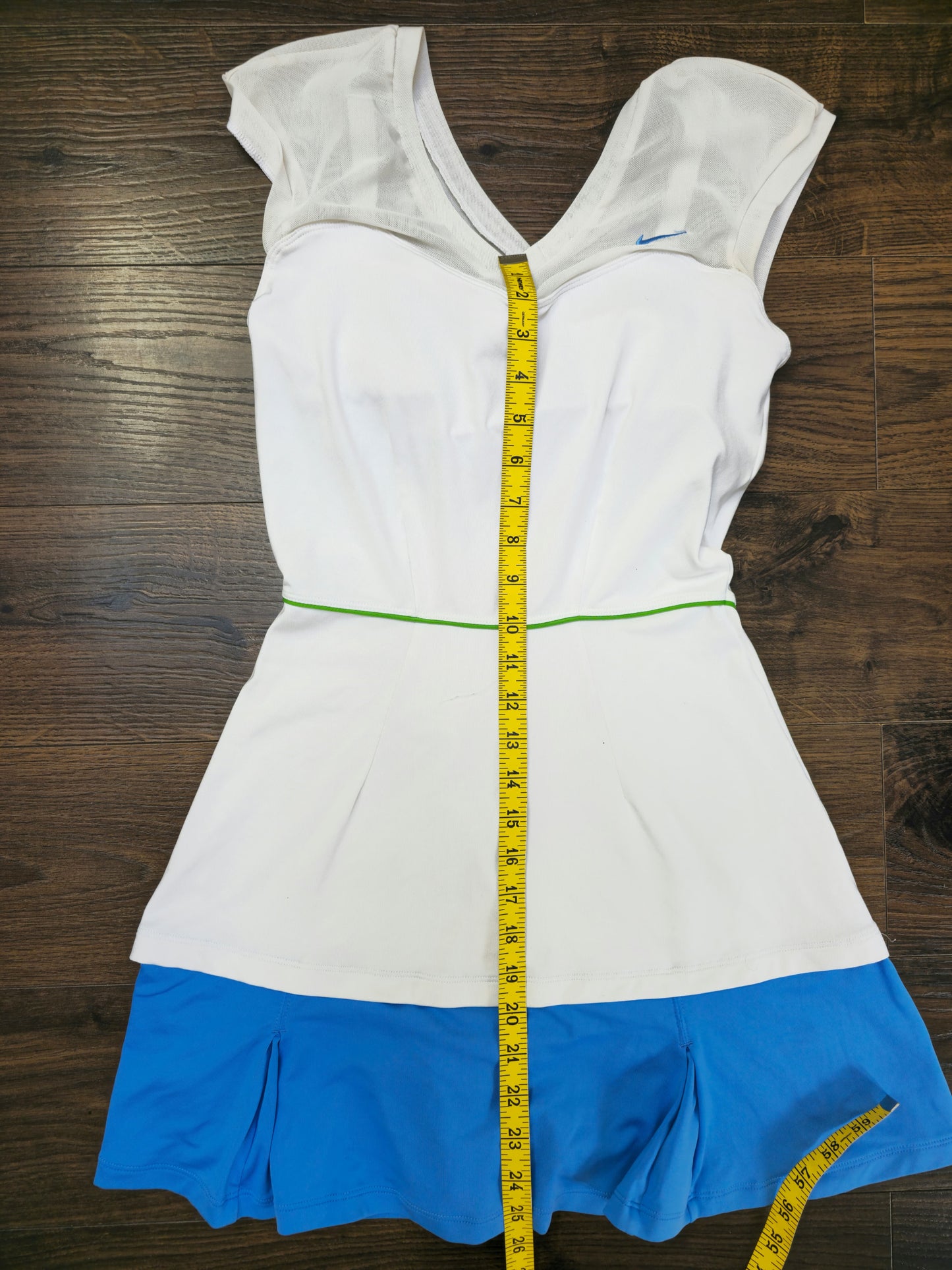 Nike X Serena Williams 2011 Australian Open Pleated Activewear Tennis Dress White/Blue - S/Small