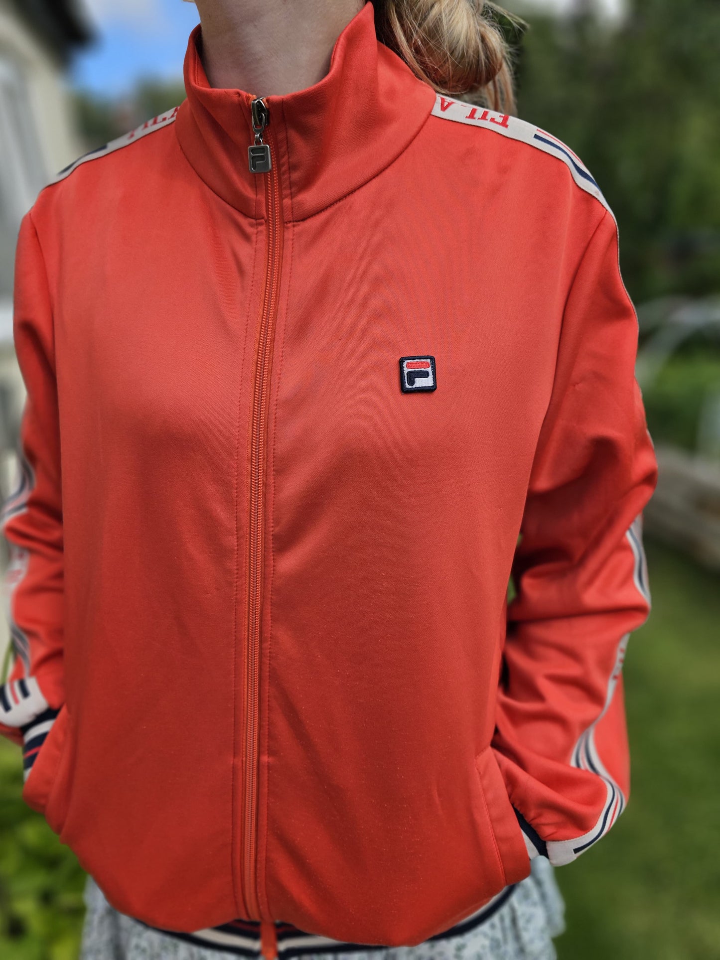 Vintage FILA Tracksuit Style Full Zip Retro Activewear Jacket - S/Small