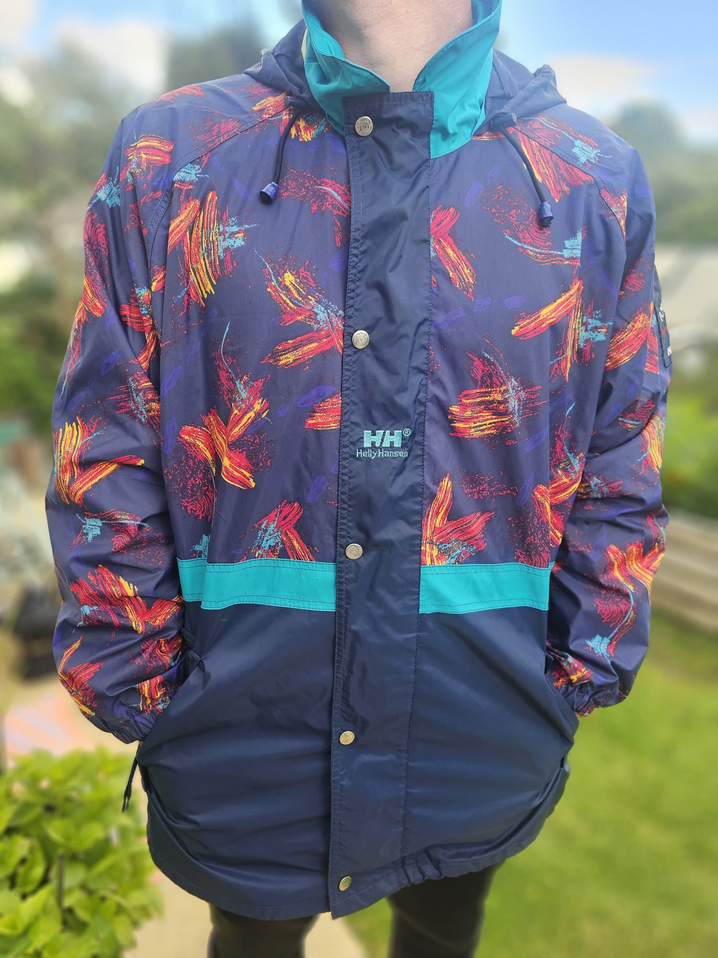 Awesome Vintage Helly Hansen 90s Rain Wind Coat Jacket - XL/XXL