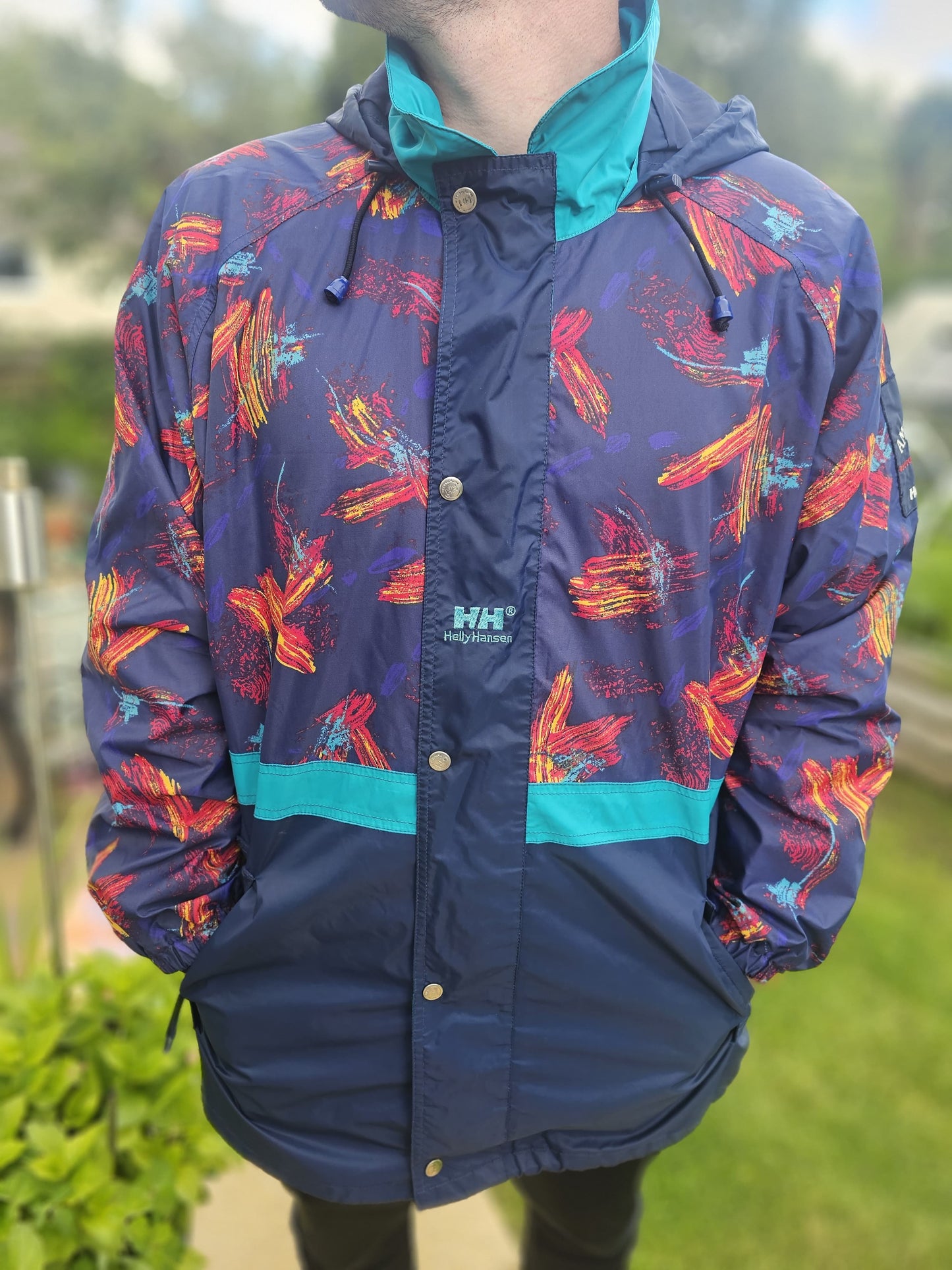 Awesome Vintage Helly Hansen 90s Rain Wind Coat Jacket - XL/XXL