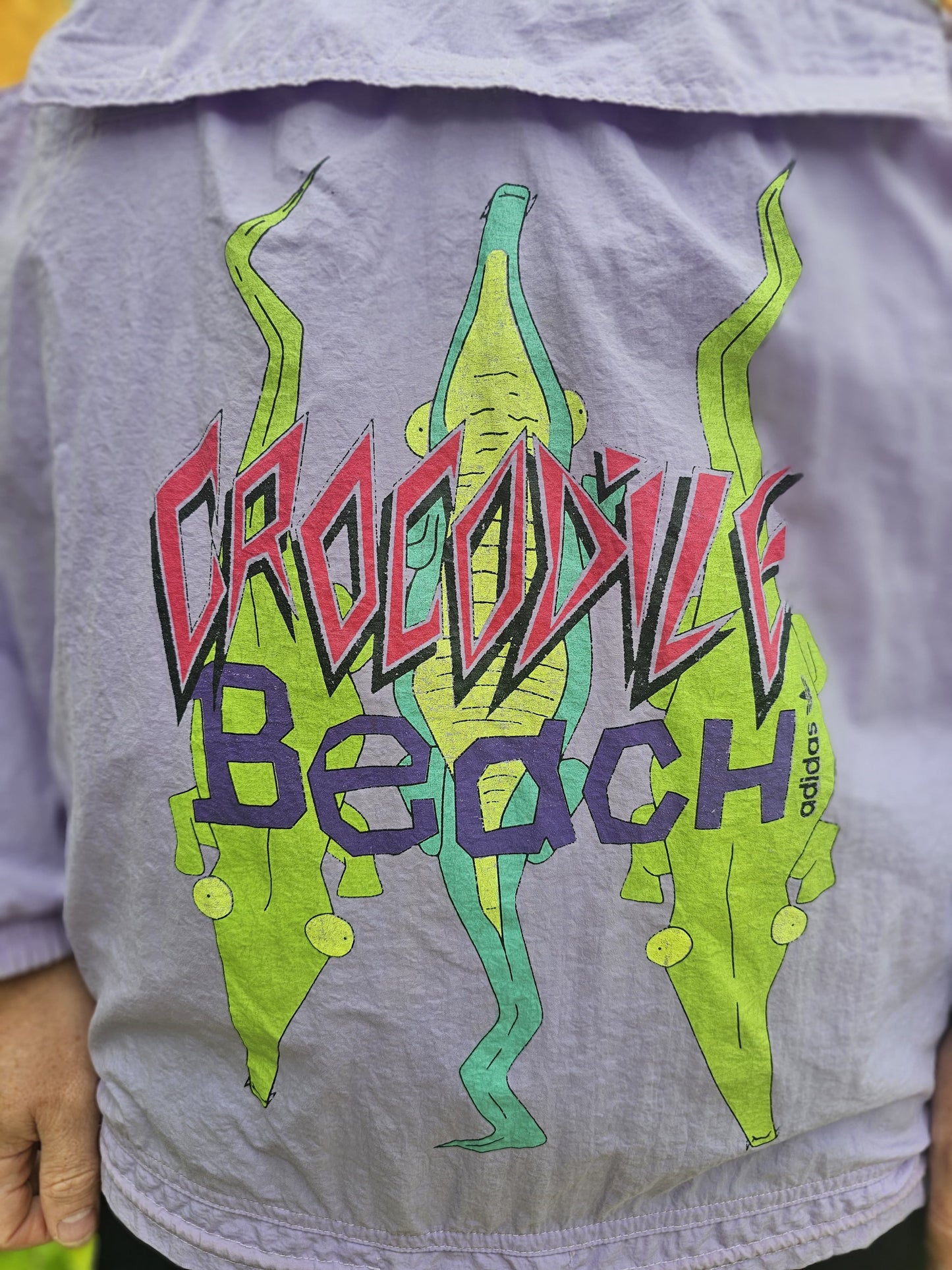 Vintage Adidas Crocodile Beach 1/2 Zip Windbreaker Track Jacket 80s 90 - XL/Extra Large