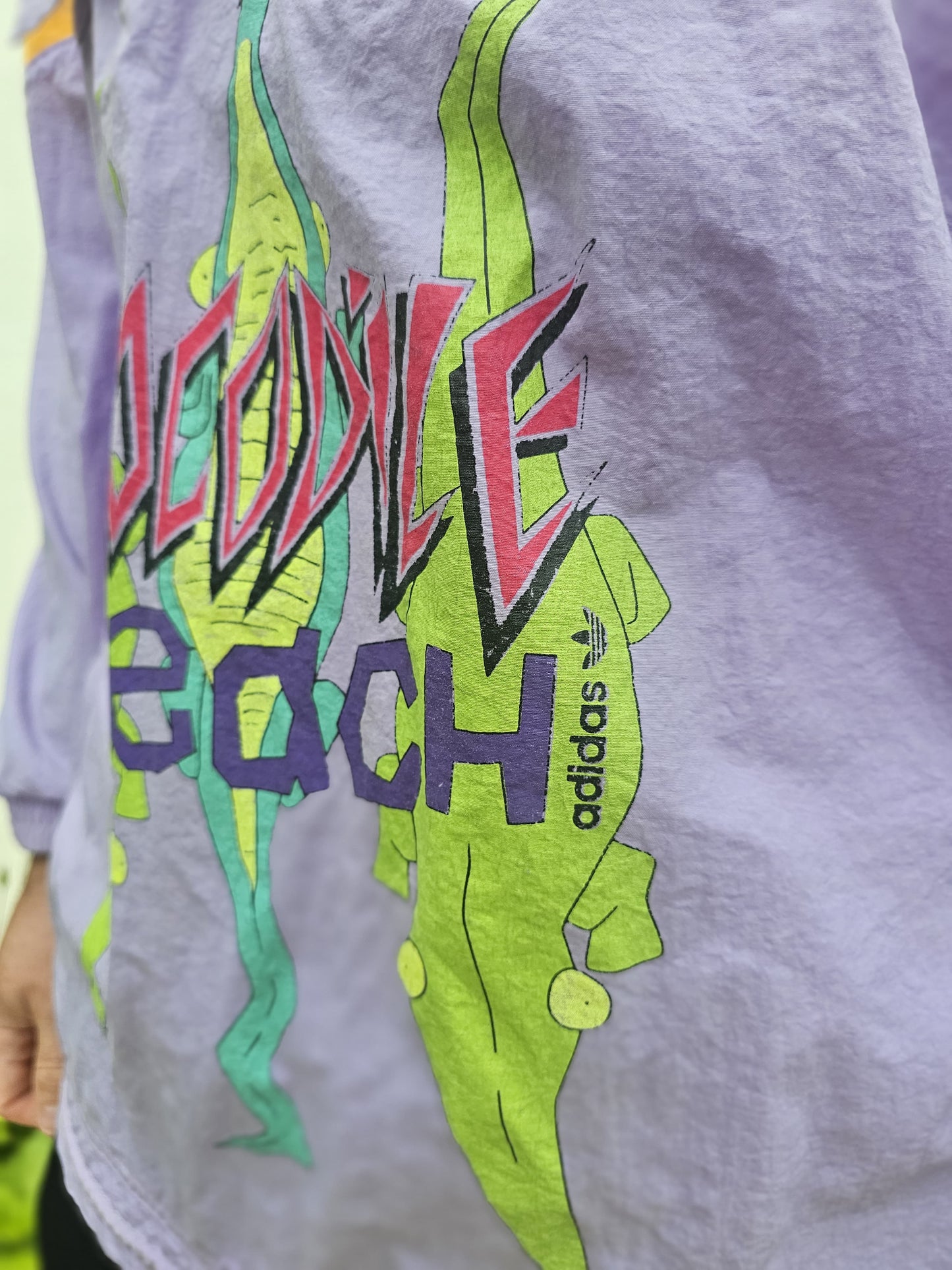 Vintage Adidas Crocodile Beach 1/2 Zip Windbreaker Track Jacket 80s 90 - XL/Extra Large