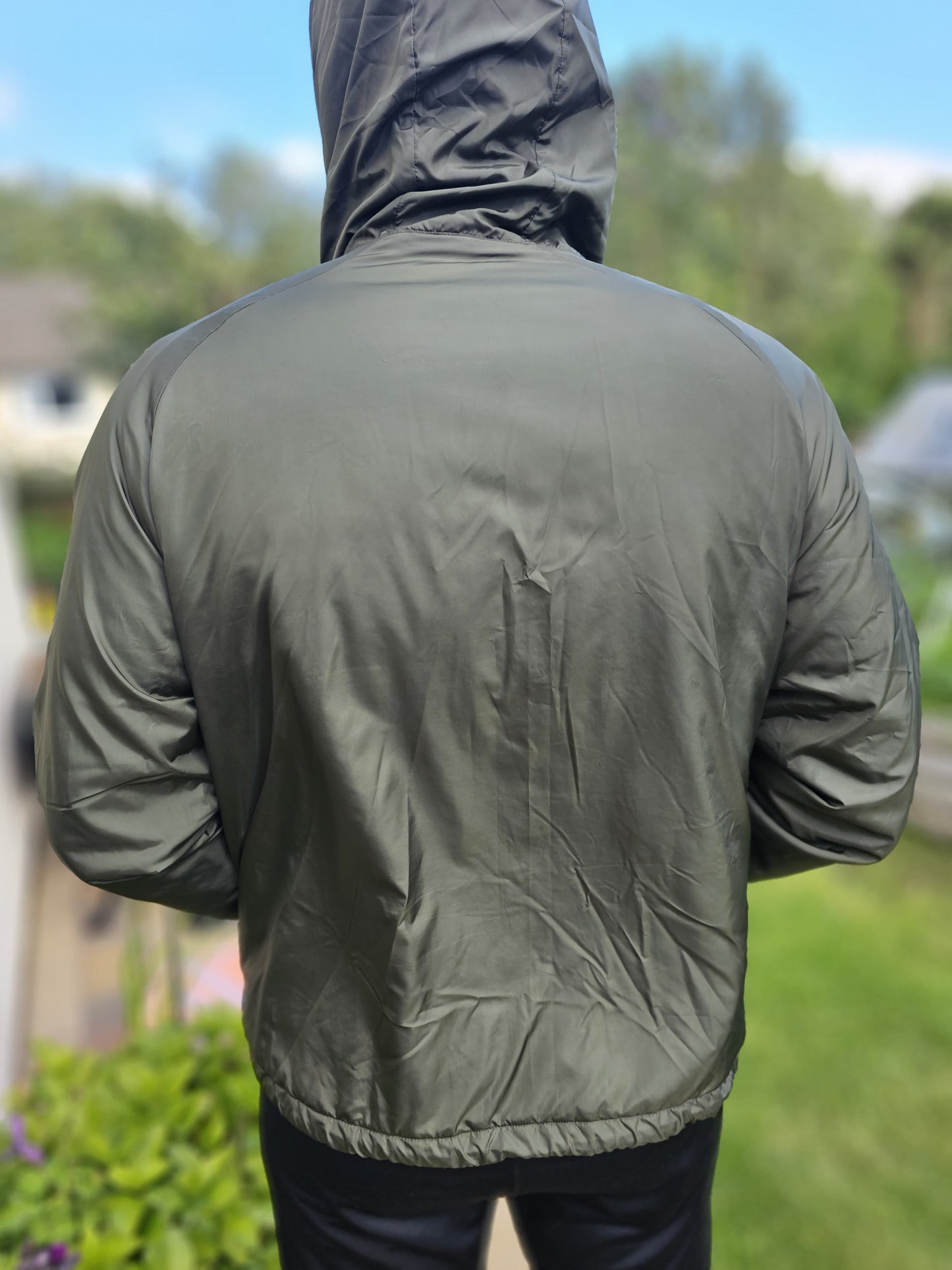 Adidas Cityns Lined Khaki Full Zip Hooded Lightweight Insulated Jacket - L/Large