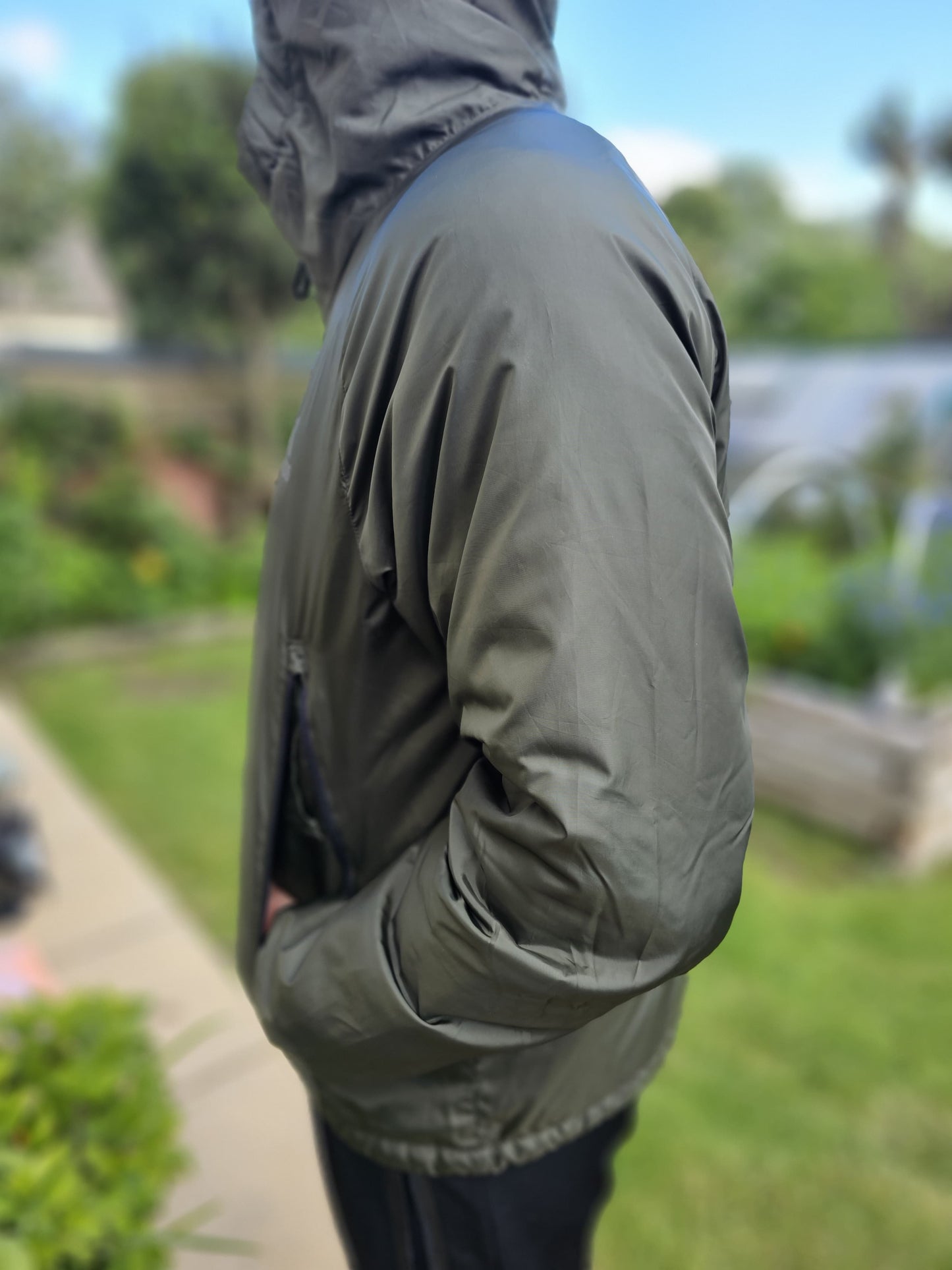 Adidas Cityns Lined Khaki Full Zip Hooded Lightweight Insulated Jacket - L/Large