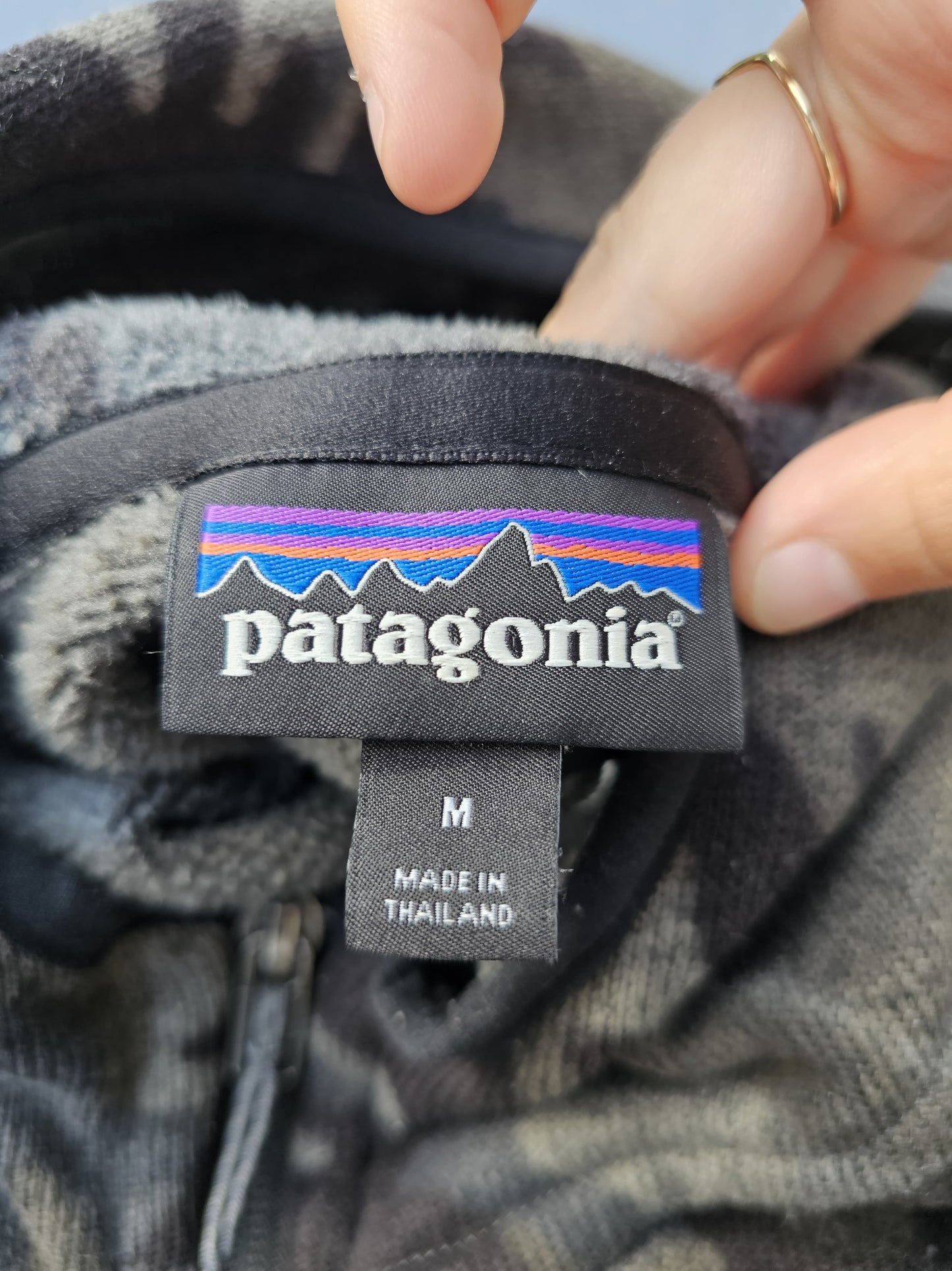 Mens Patagonia Camo Full Zip Hoodie/Hooded Fleece Jacket - M/Medium