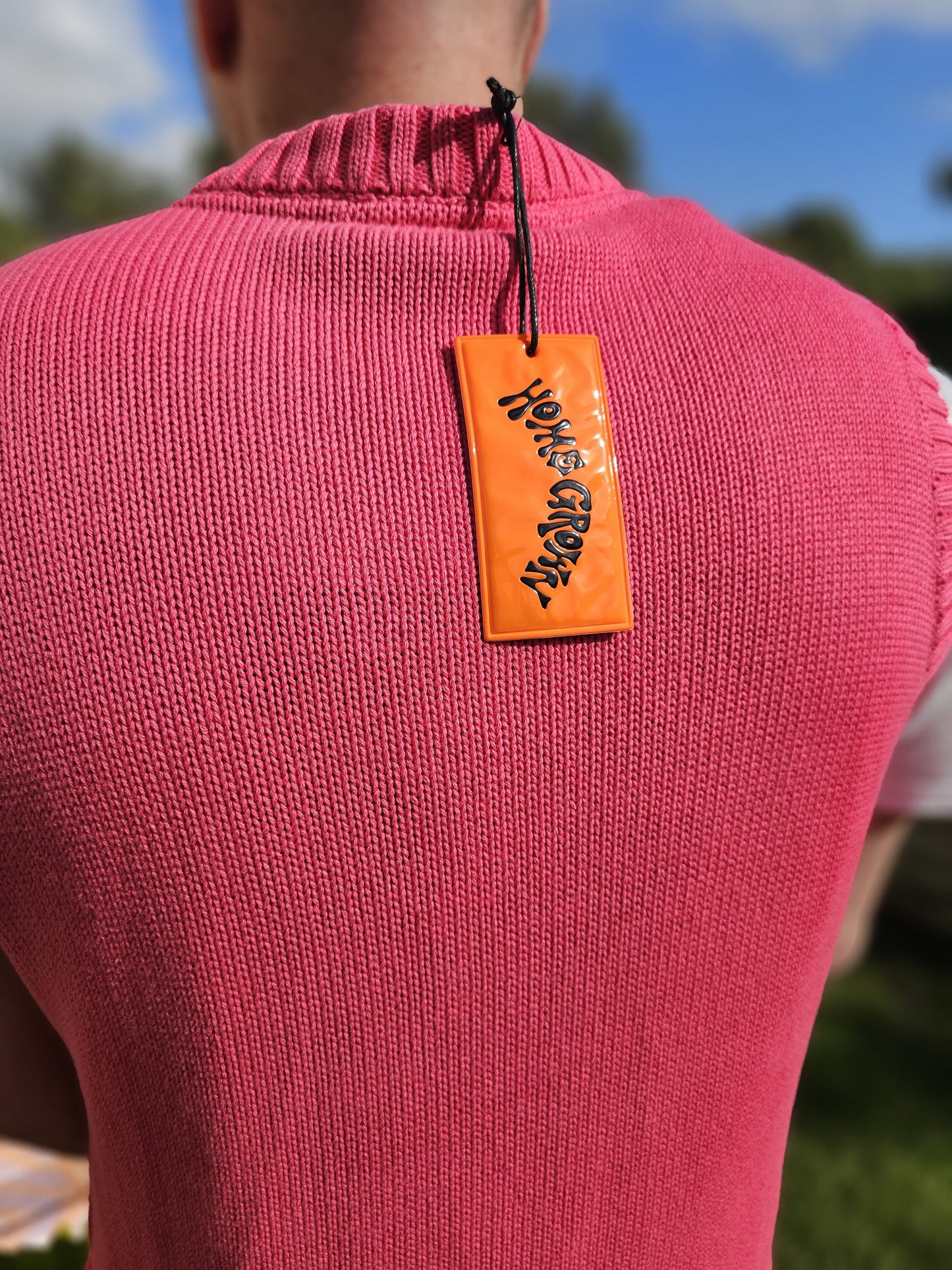 Home Grown Pullover Pink Cable Knit V Neck Vest - M/Medium - RRP £60