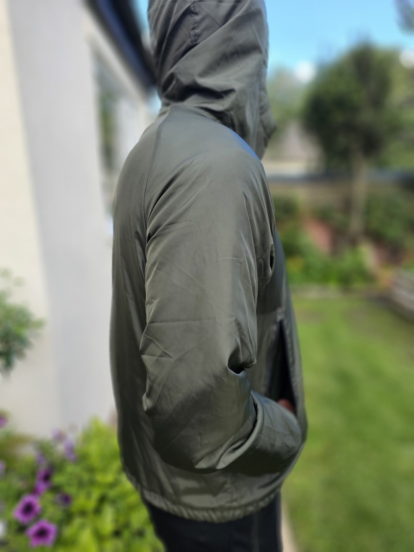 Adidas Cityns Lined Khaki Full Zip Hooded Lightweight Insulated Jacket - L/Large