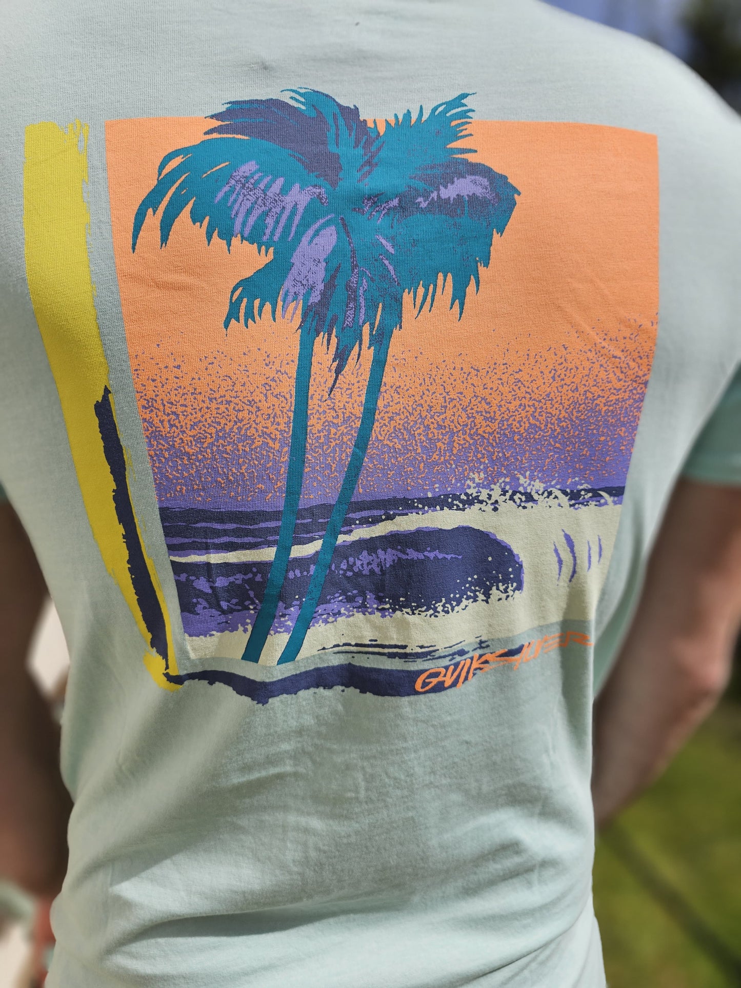 Quiksilver Large Tropical Back Print Short Sleeve T-Shirt - S/Small M/Medium
