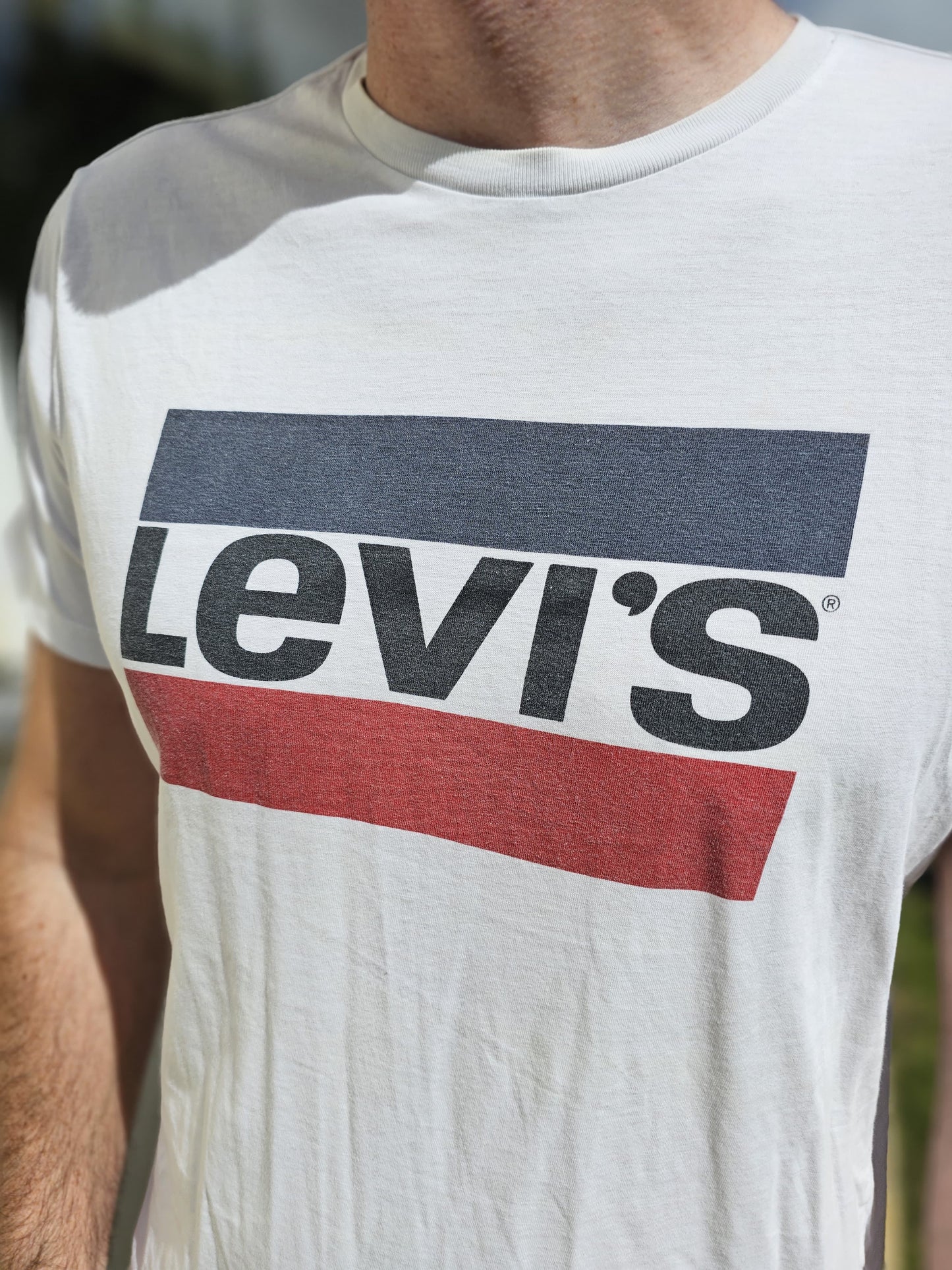 Mens Levi's Short Sleeve Large Print Spellout T-Shirt - L/Large