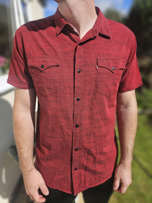 Levi's Short Sleeve Deep Red Shirt - L/Large