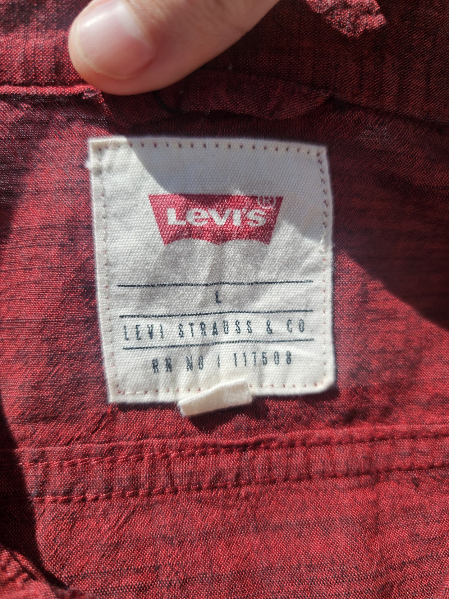 Levi's Short Sleeve Deep Red Shirt - L/Large