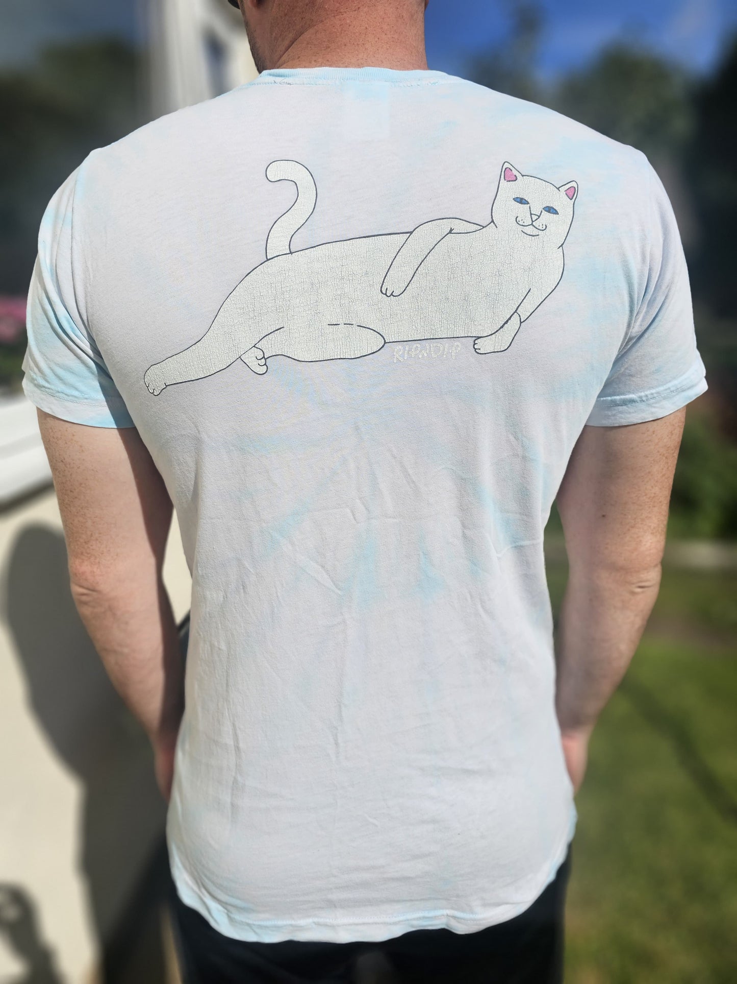 Ripndip Unisex Short Sleeve 'Lying Cat' Big Print Short Sleeve T-Shirt - M/Medium
