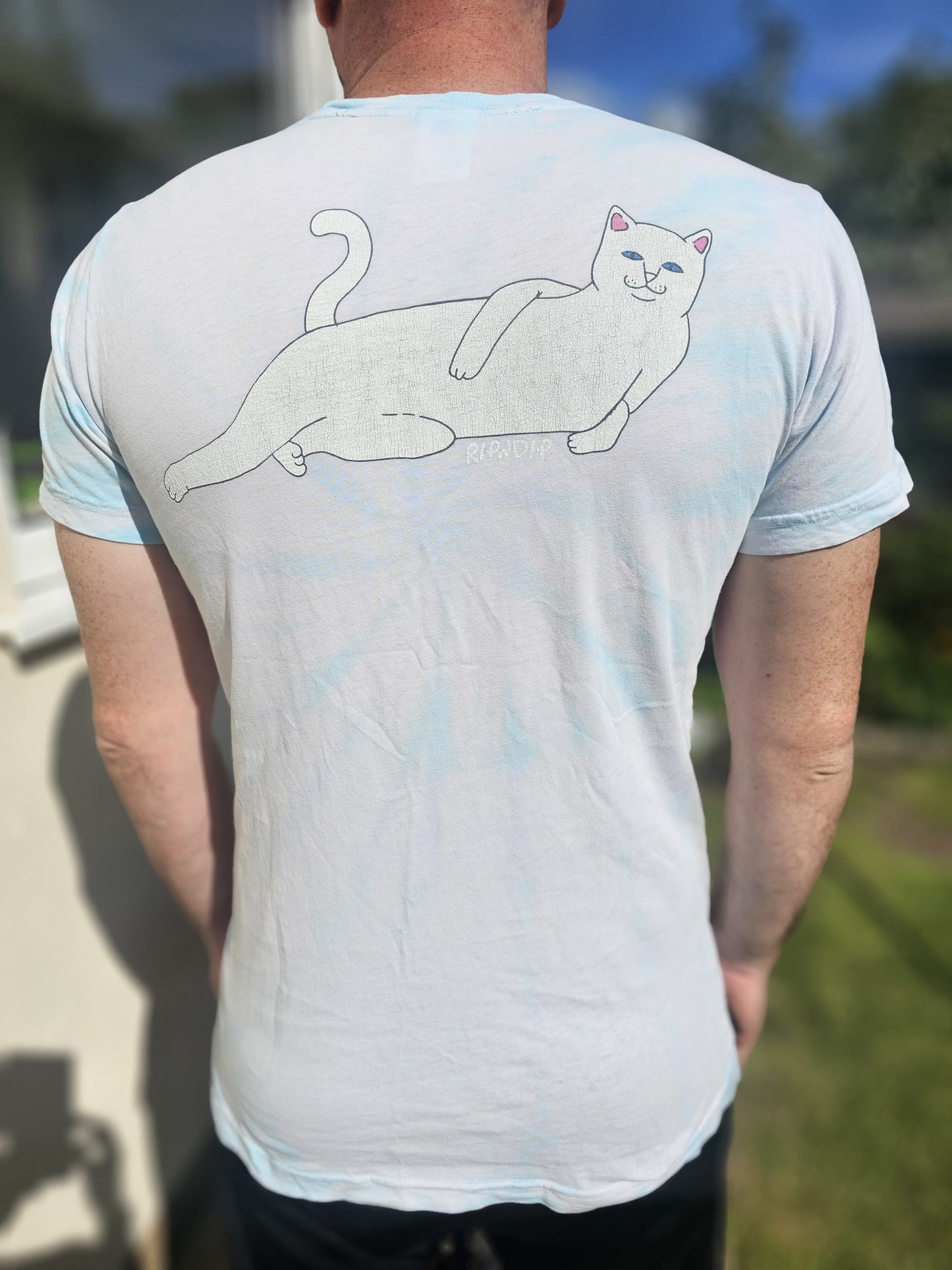 Ripndip Unisex Short Sleeve 'Lying Cat' Big Print Short Sleeve T-Shirt - M/Medium