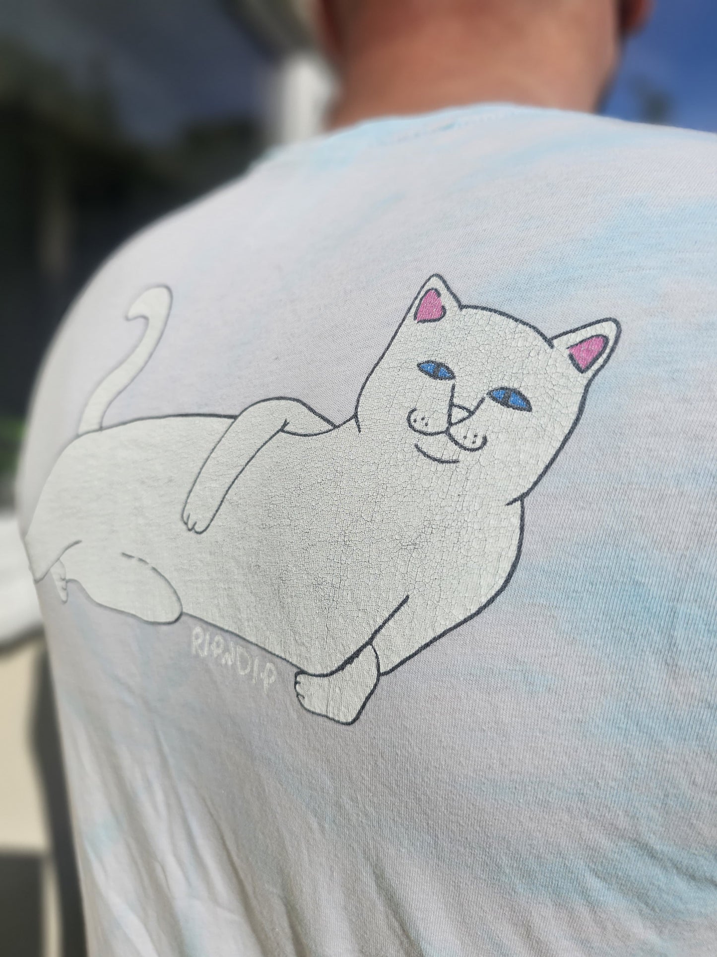 Ripndip Unisex Short Sleeve 'Lying Cat' Big Print Short Sleeve T-Shirt - M/Medium
