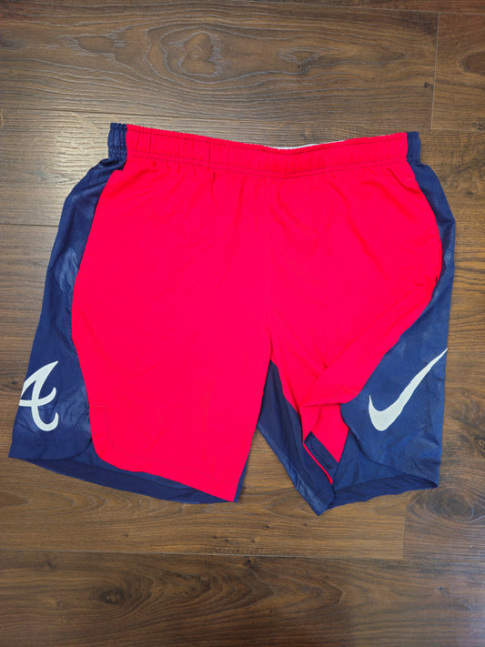 Nike Dri-Fit Red/Navy Atlanta Braves Baseball Activewear Shorts - XL/Extra Large
