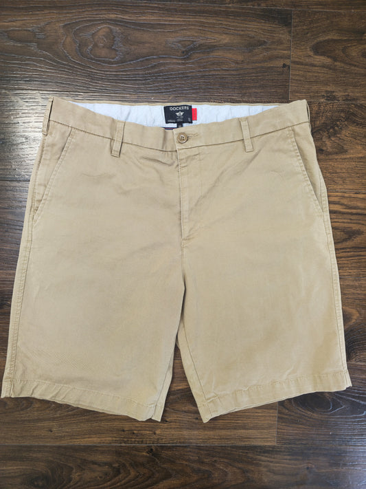 Men’s Khaki/Beige Dockers Chino Shorts - W36/L9 – Smart Casual Cotton Summer Shorts