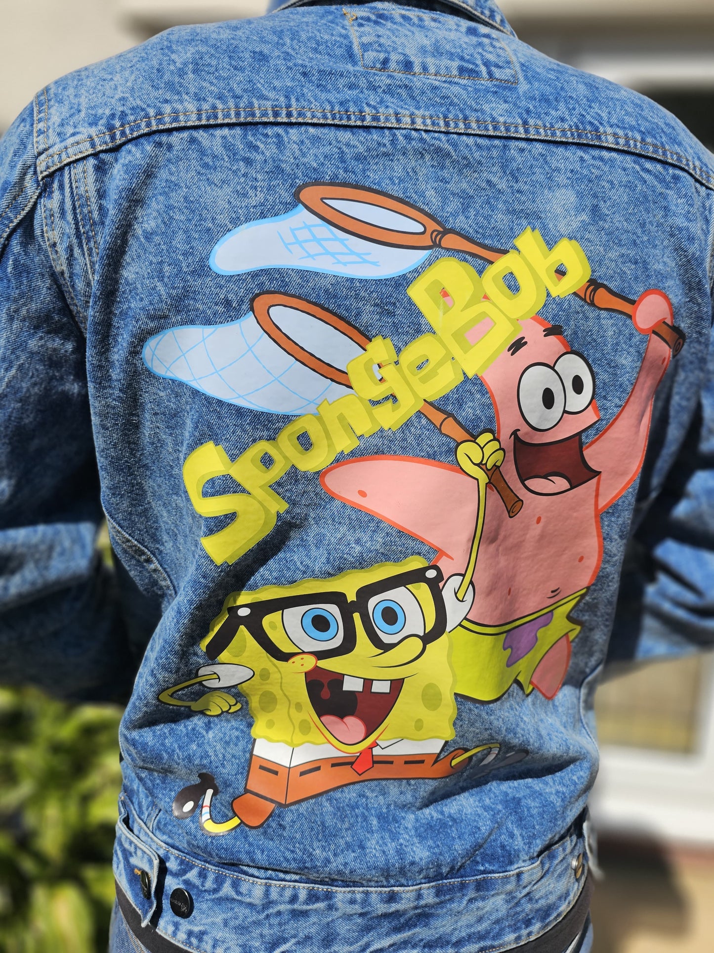 Rare Members Only X Nickelodeon X Sponge Bob Denim Jacket - L/Large