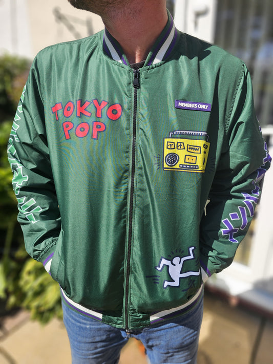Keith Haring X Members Only Tokyo Pop Japan Full Zip Bomber Jacket - L/Large