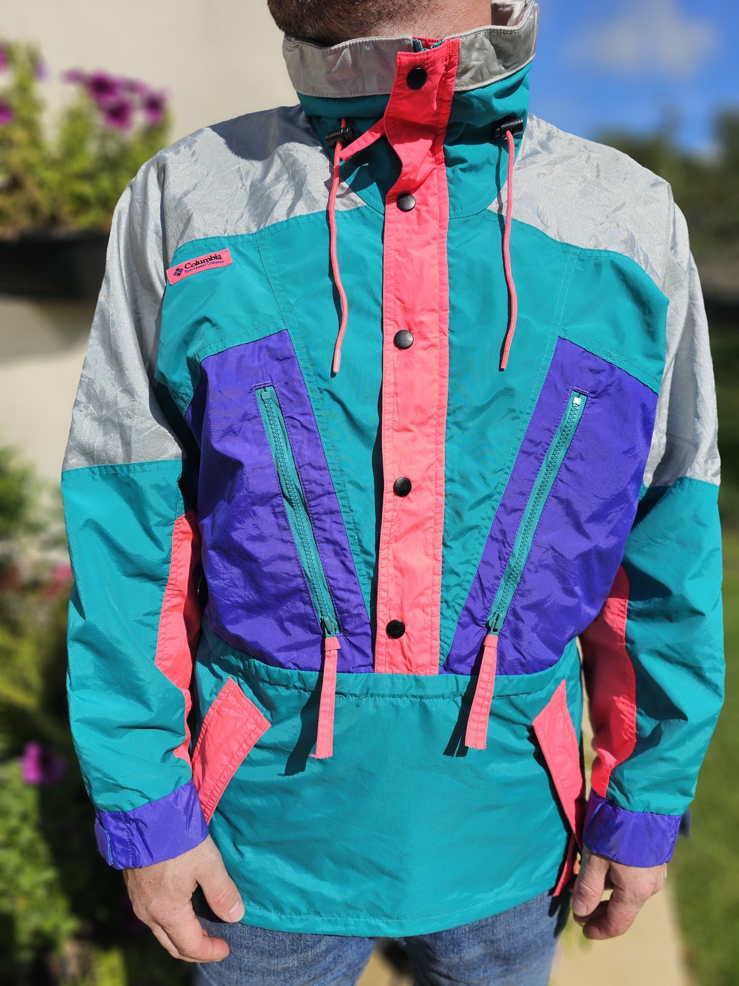 Rare 90's Vintage Columbia Windbreaker/Rain Coat/Jacket - M/Medium