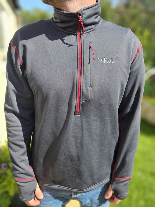 Rab 1/2 Zip Grey Pullover Fleece Jumper - XL/Extra Large
