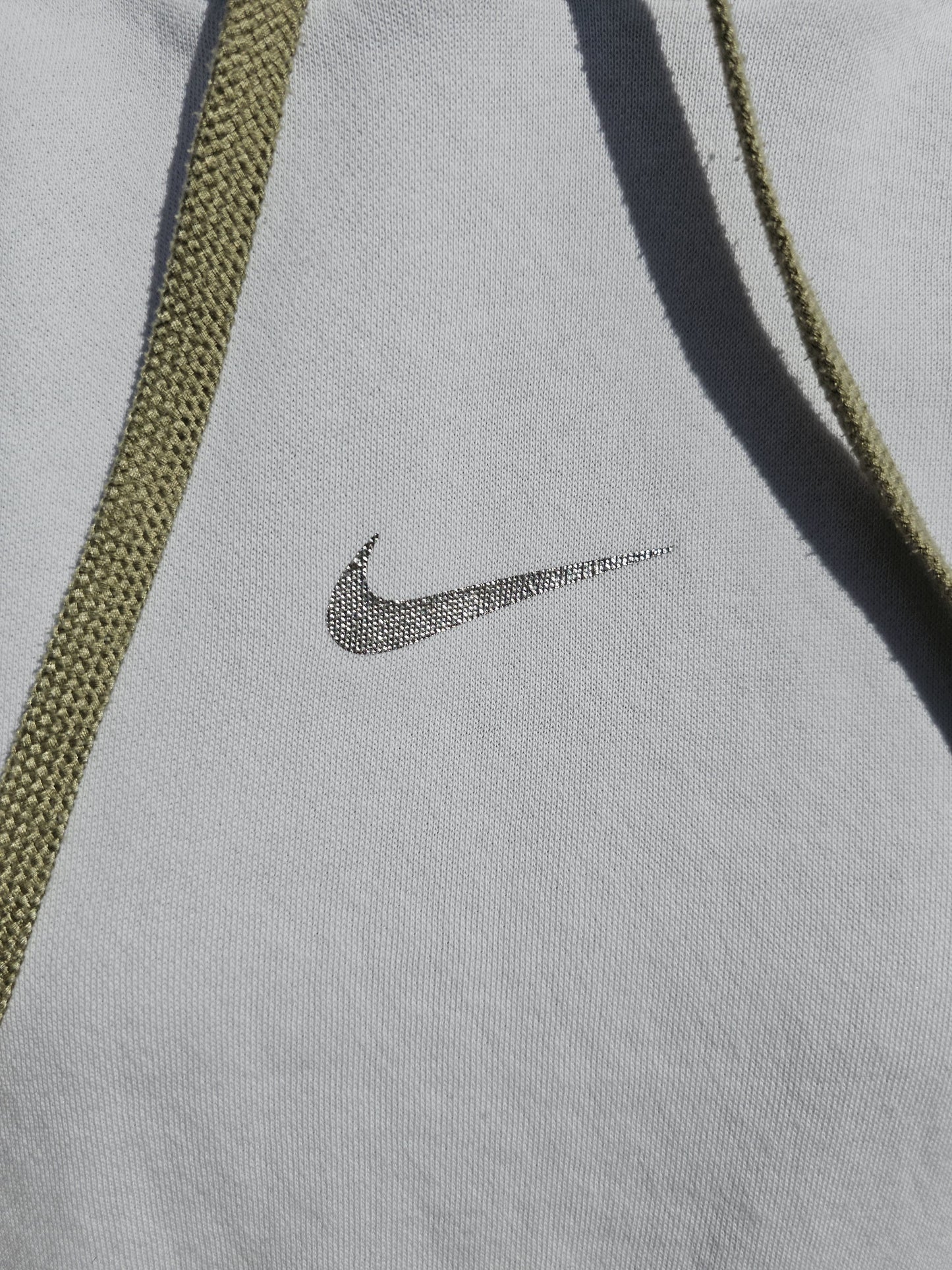 Womens Nike Standard Fit White/Khaki Hoodie - M/Medium
