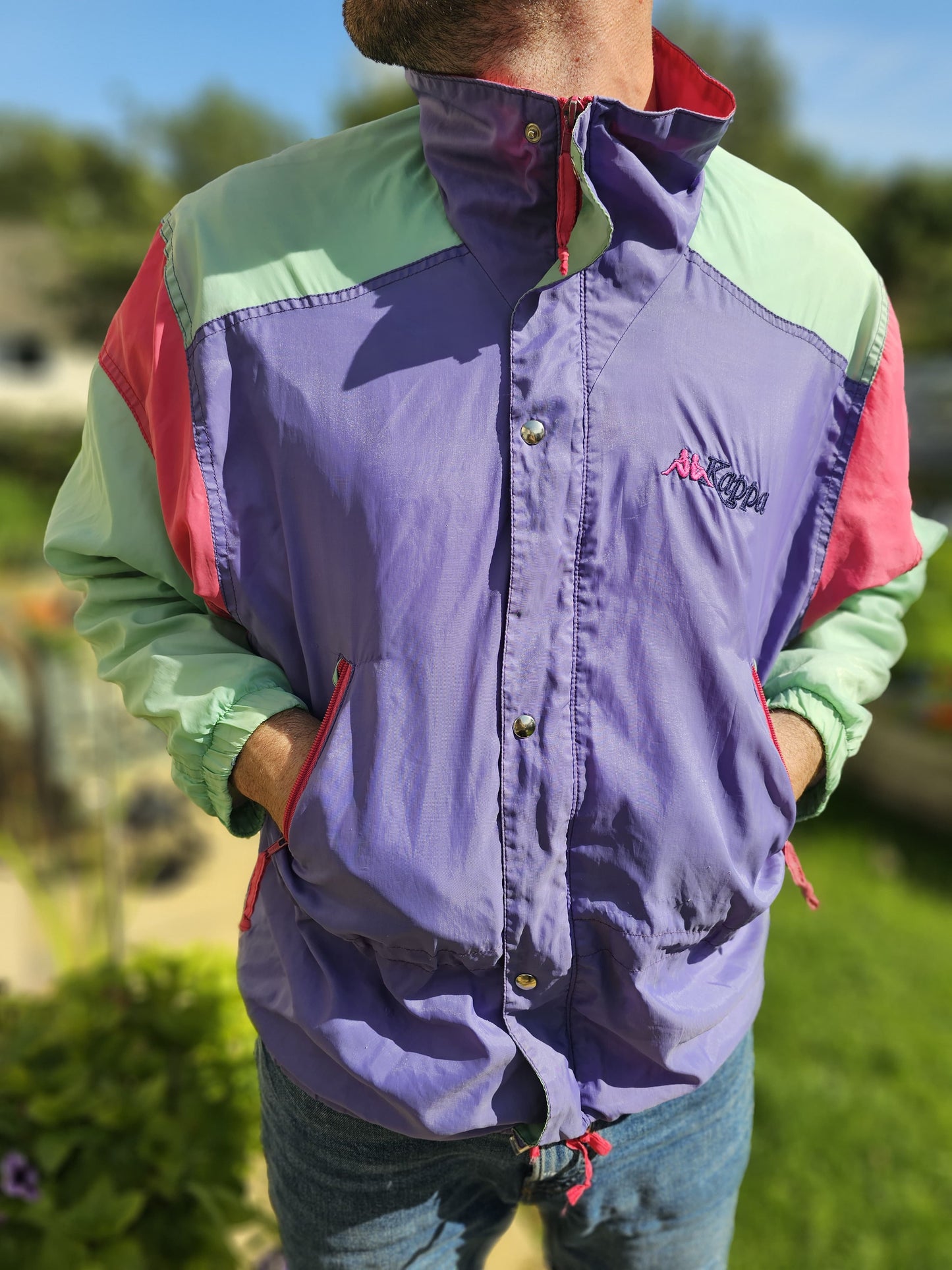 Vintage Kappa Full Zip Multicolour Track Style Jacket - S/Small