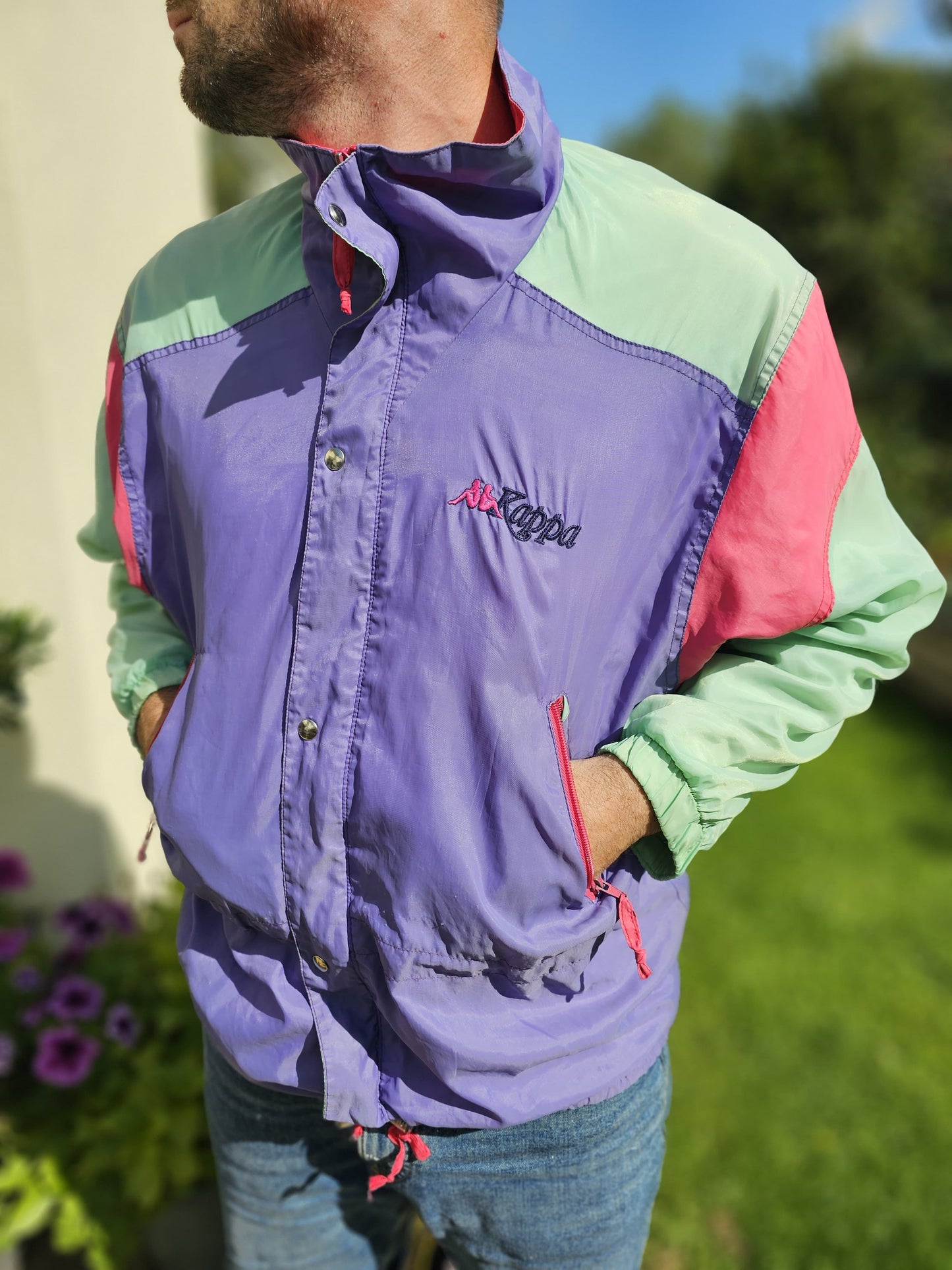 Vintage Kappa Full Zip Multicolour Track Style Jacket - S/Small