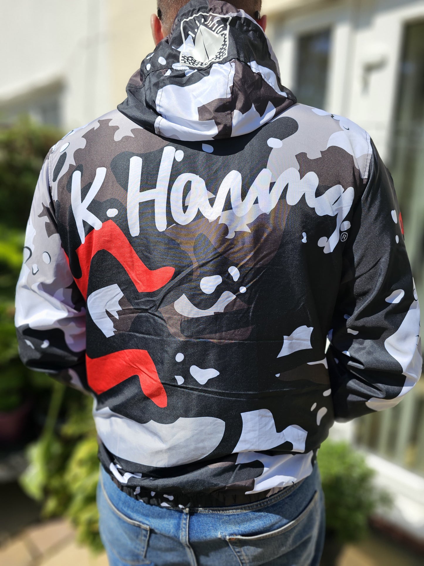 Keith Haring X Members Only Full Zip Hooded Windbreaker Jacket - L/Large