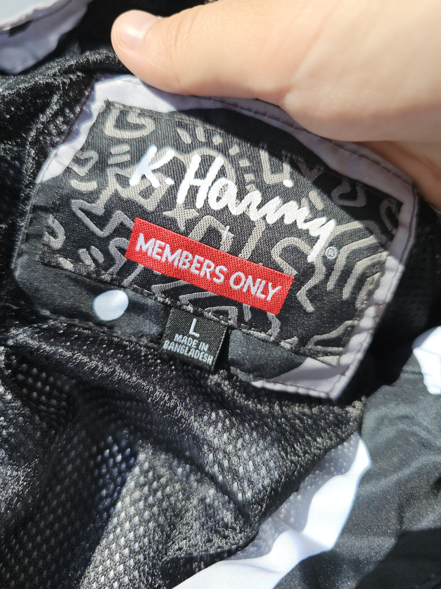 Keith Haring X Members Only Full Zip Hooded Windbreaker Jacket - L/Large
