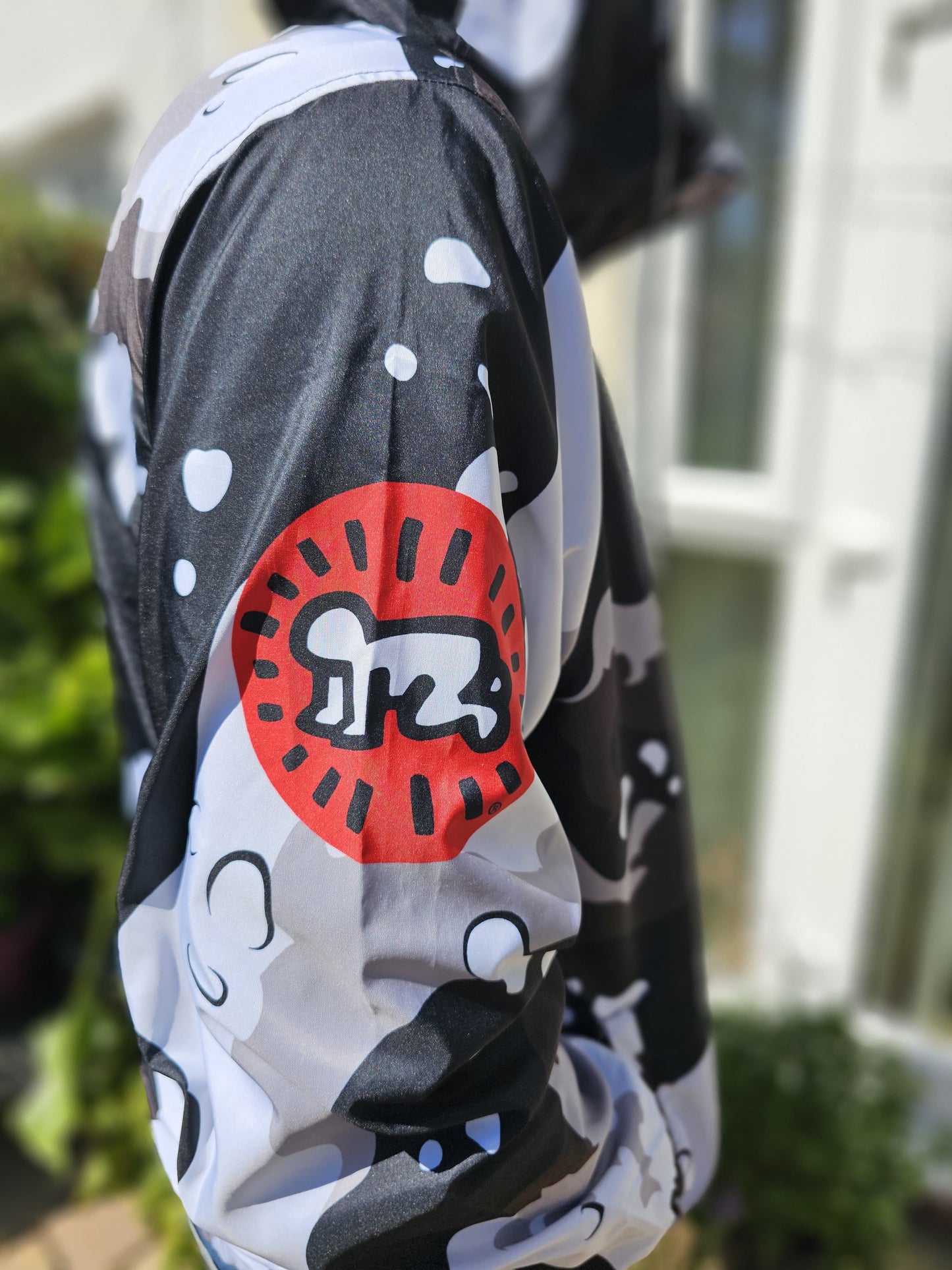 Keith Haring X Members Only Full Zip Hooded Windbreaker Jacket - L/Large