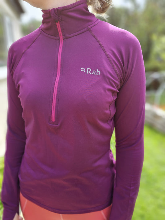 Rab Long Sleeve Half Zip Base/Light Mid Layer Top - UK 10/M/Medium