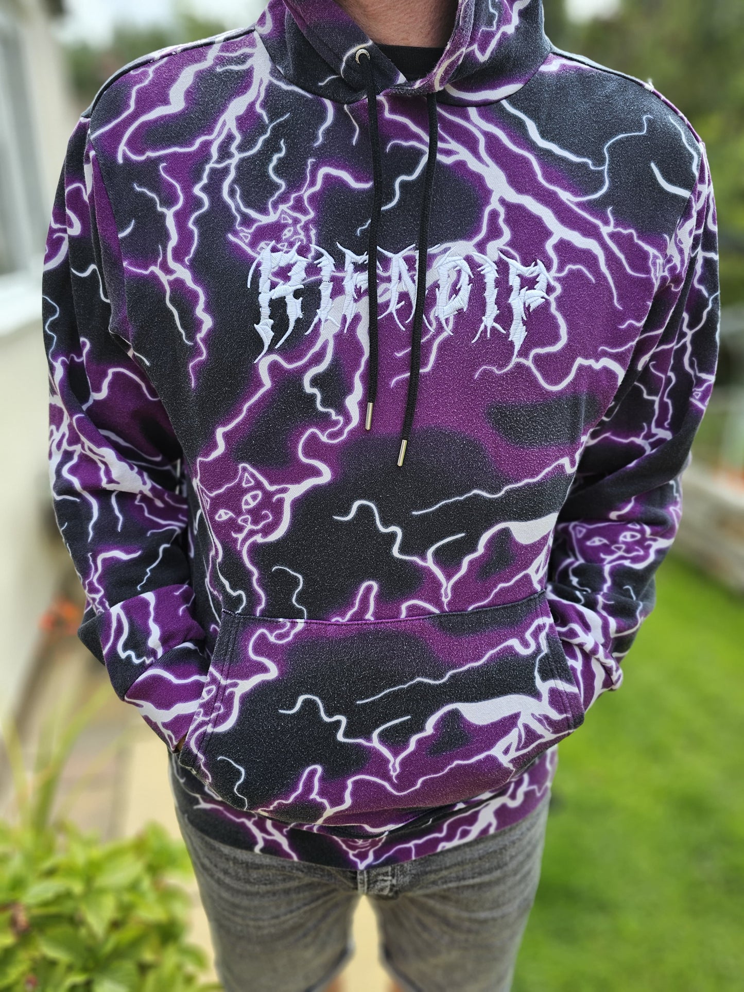 Awesome RipnDip Lightning Pullover Purple/Black Hoodie - M/Medium