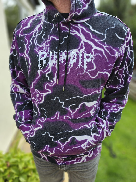 Awesome RipnDip Lightning Pullover Purple/Black Hoodie - M/Medium