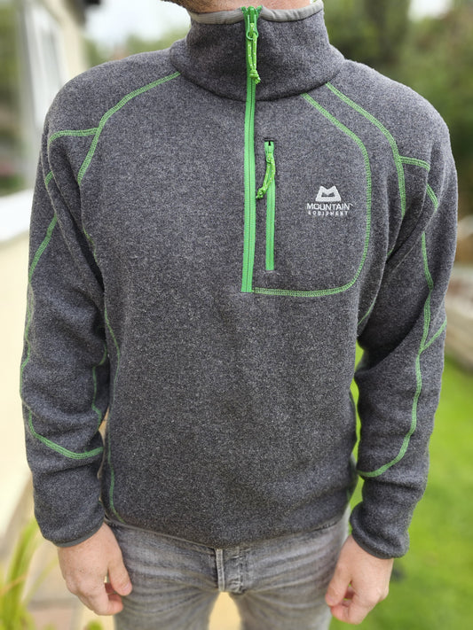 Men's Mountain Equipment Chamonix Zip Sweater/Jumper - Grey/Green - L/Large