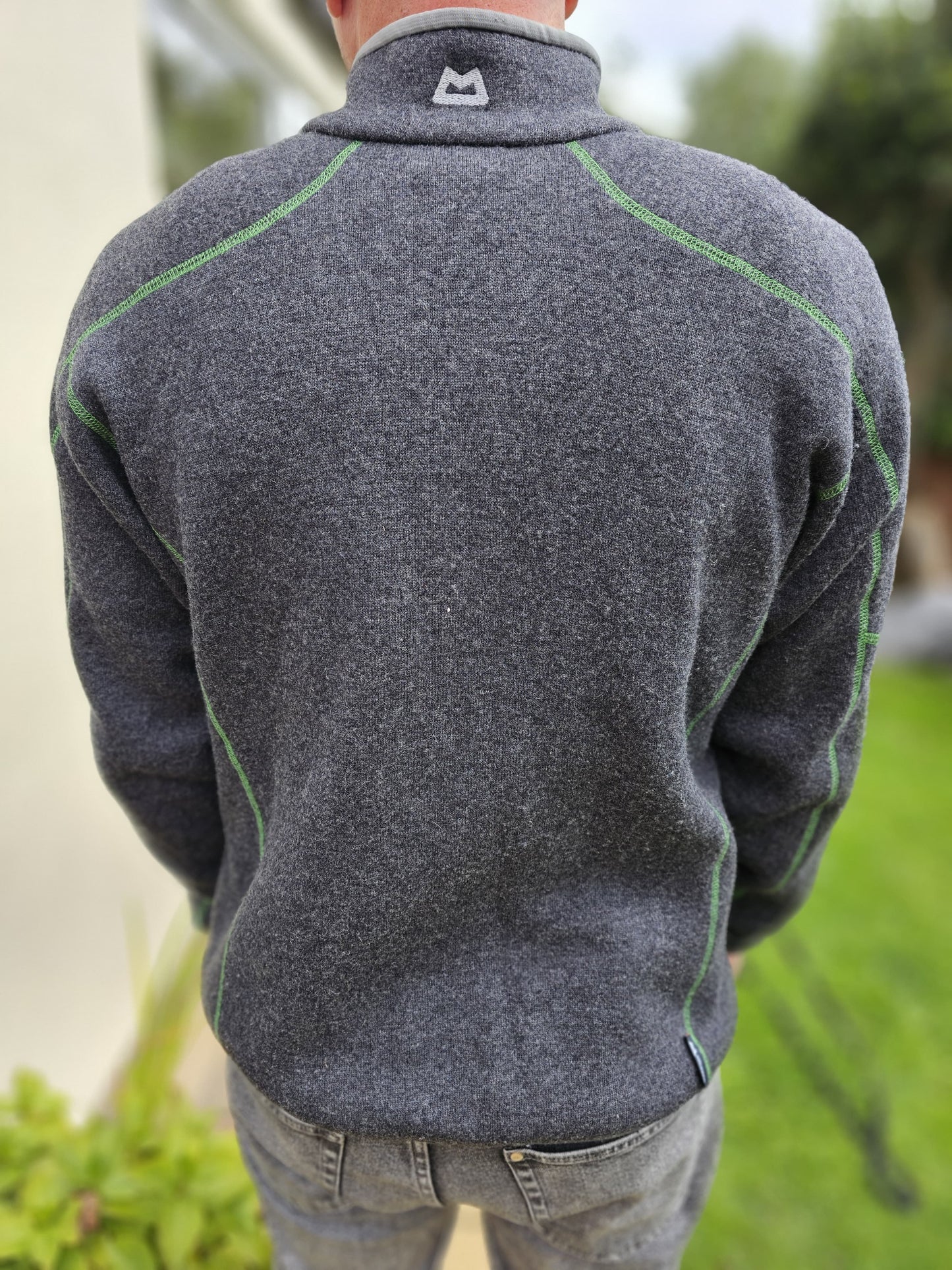 Men's Mountain Equipment Chamonix Zip Sweater/Jumper - Grey/Green - L/Large