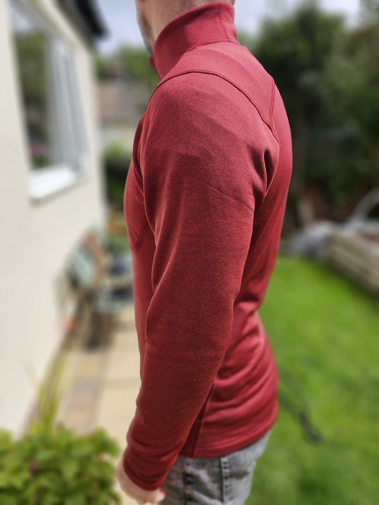 Mens Rab Burgundy/Deep Rep Pullover 1/2 Jumper/Mid Layer Fleece - M/Medium