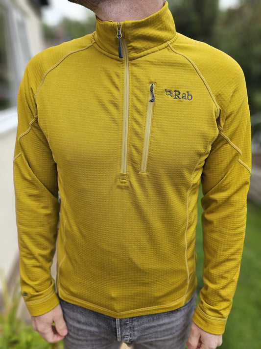 Mens Rab Dark Sulphur Pullover 1/2 Jumper/Mid Layer Fleece - M/Medium