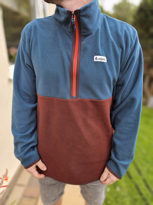 Cotopaxi 1/2 Zip Fleece Blue/Brown Pullover Jumper - NWT - XXL/2XL