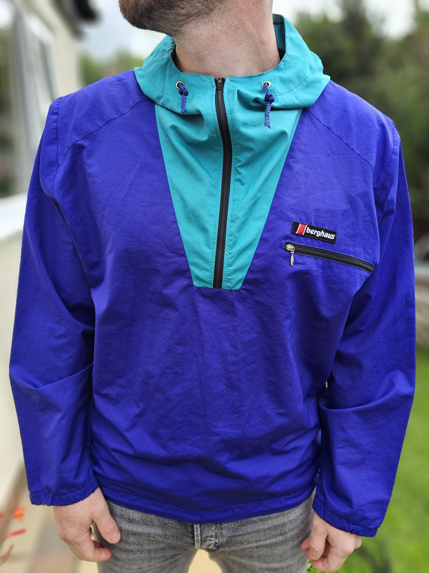 Vintage 80's/90's Berghaus Pullover Wind Smock 1/2 Zip Jacket - M/Medium