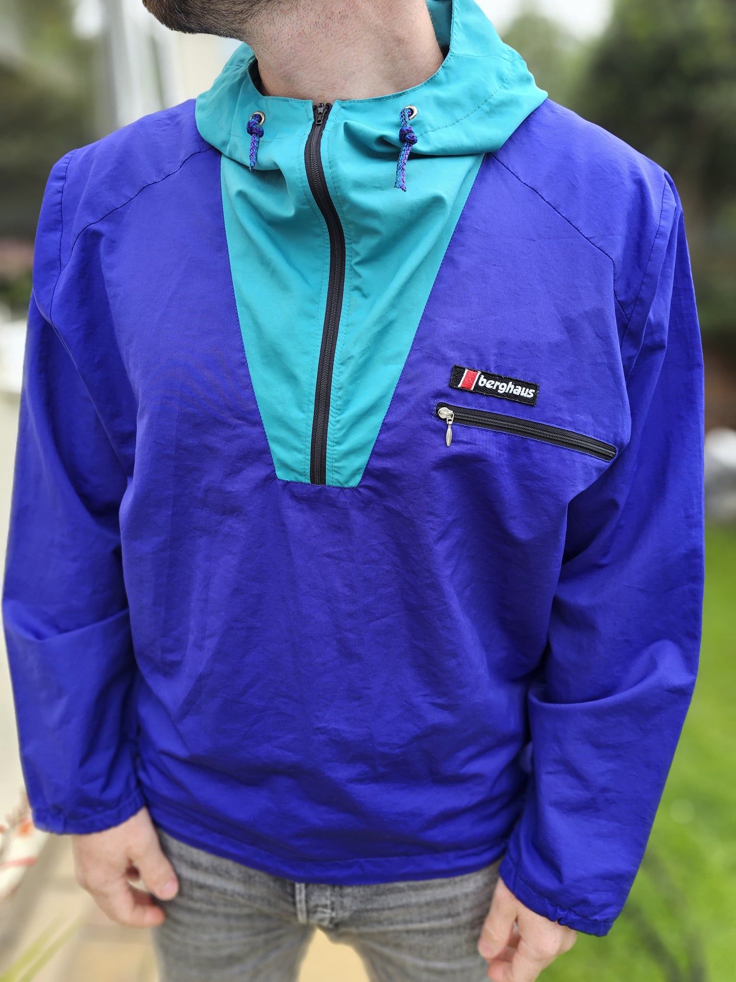 Vintage 80's/90's Berghaus Pullover Wind Smock 1/2 Zip Jacket - M/Medium