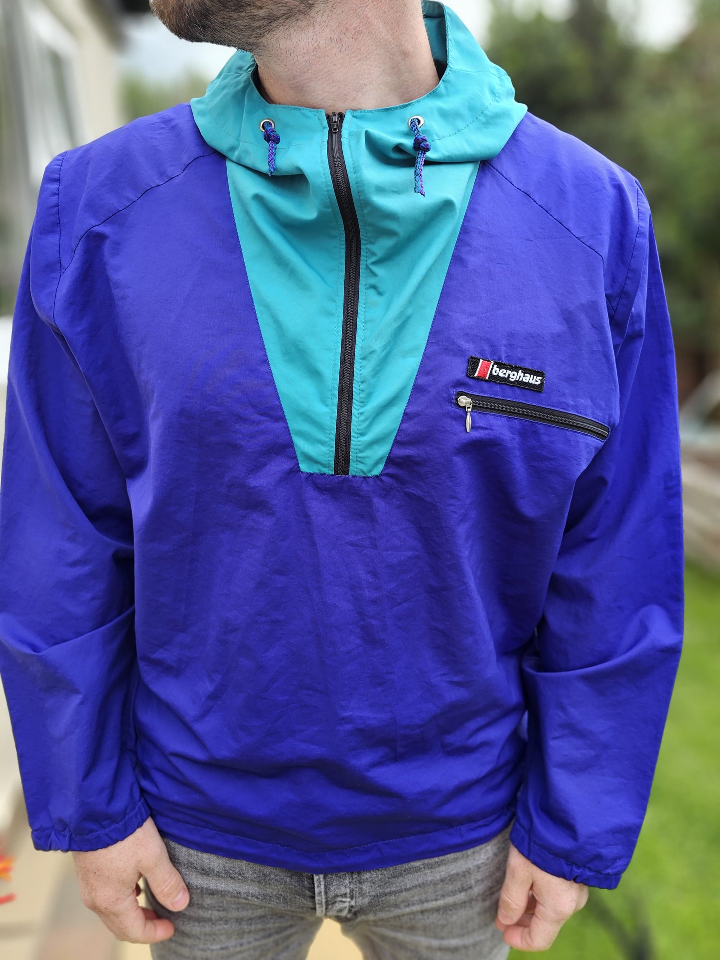Vintage 80's/90's Berghaus Pullover Wind Smock 1/2 Zip Jacket - M/Medium