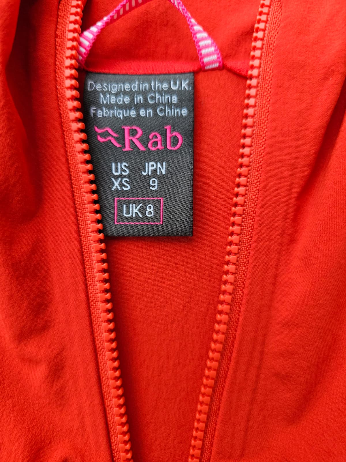 Rab Borealis Red Soft Shell Style Full Zip Hooded Climbing Jacket - S/UK 8